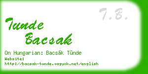 tunde bacsak business card